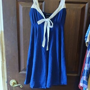 Moda International Navy and White Dress